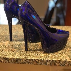 Blue Hologram Heels